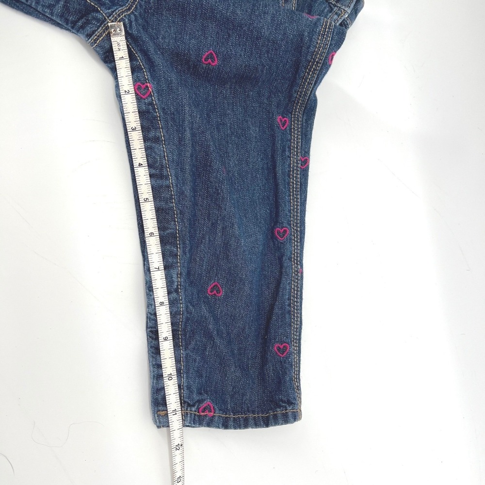 Pink Heart Embroidered OshKosh Bgosh 24 mo Girls Blue Denim Vestbak Overalls - Picture 8 of 10